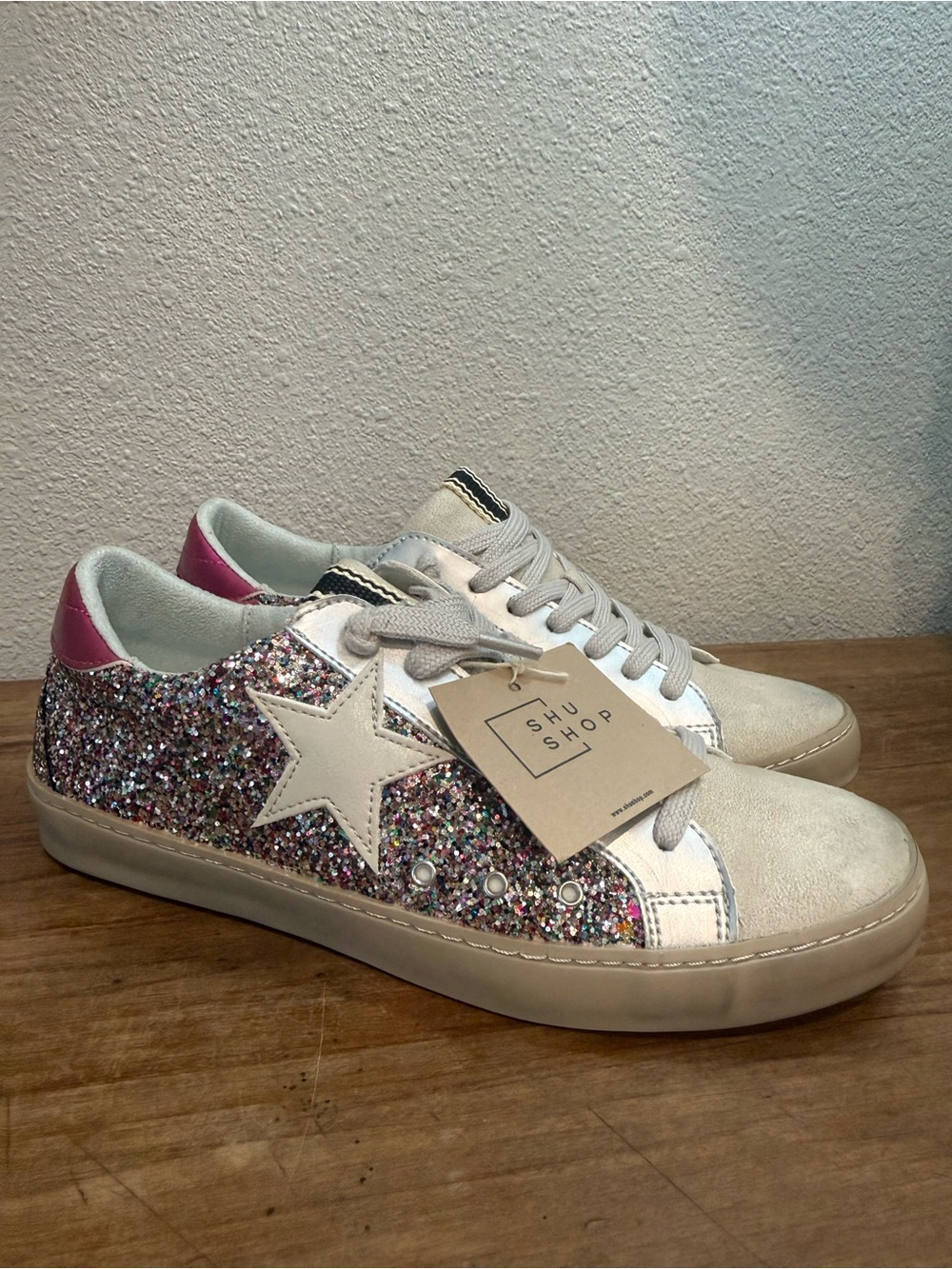 ShuShop Paulamini Girls Size 4 Glitter Star Sneakers Multicolor NWT